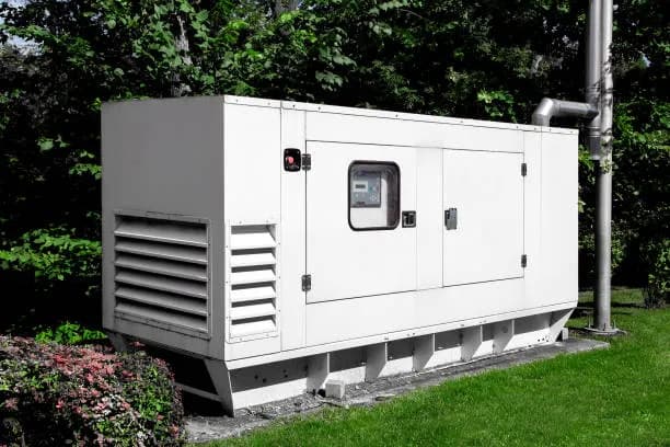 White silent standby generator